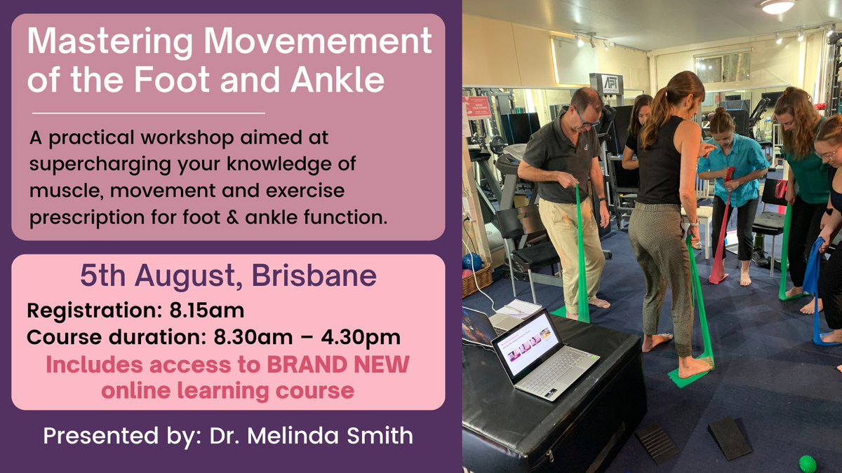 REGISTRATIONS OPEN for our brand new Mastering Movement of the Foot &amp; Ankle Workshop. Presented by physio, researcher &amp; educator Dr Melinda Smith. Come away with a whole new appreciation for foot &amp; ankle function and a load of new exercises!
LINK: dralisongrimaldi.com/mastering-move…