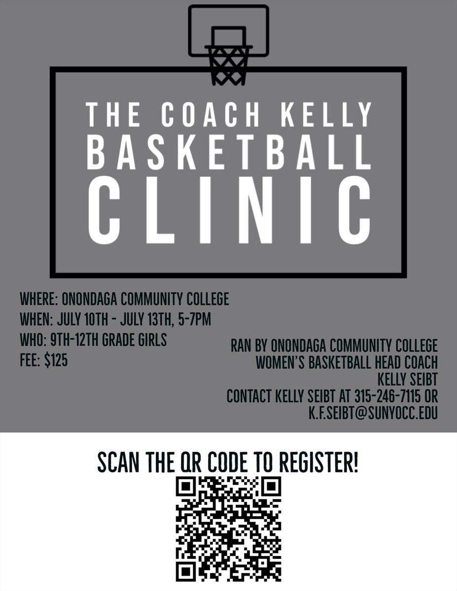 kellygrinnell23's tweet photo. Clinic for girls going into grades 9-12th (7th and 8th graders welcomed if playing at the jv or varsity level) - 7/10 thru 7/13! https://t.co/9sSnyj0Y34