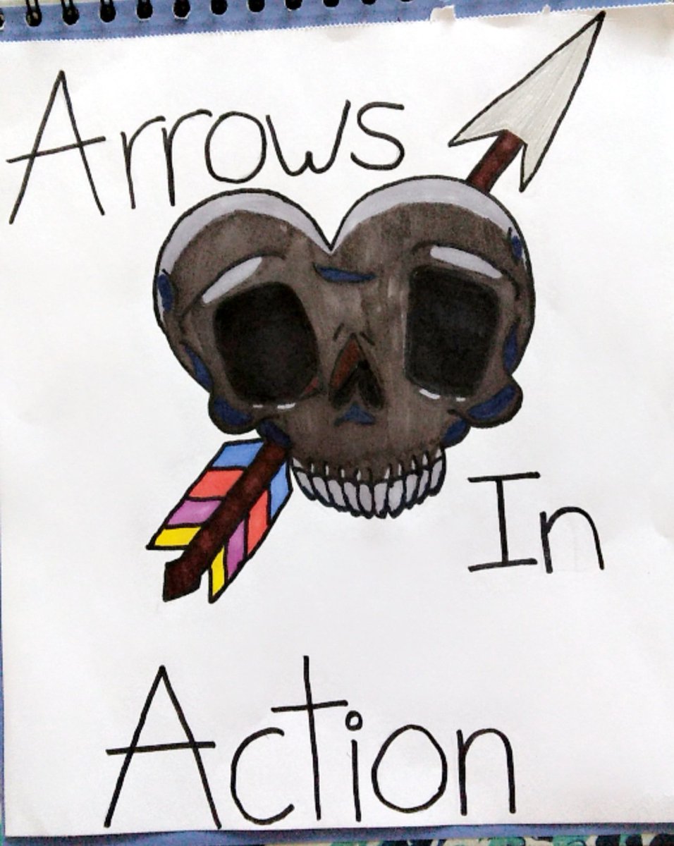 ShipwreckStarla's tweet photo. #shittyart number24! I don't love him... But definitely don't hate him either, I mean who could ever really hate a skull?  #free #baddrawing for requests!

#imnotanartist #skullart  #arrowsinaction https://t.co/tGTJZX29ZG