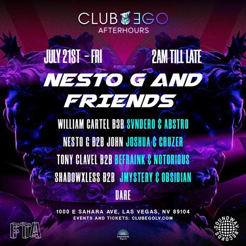Findtheattic's tweet photo. We are heading to Sin City 🎰 in two weeks, some of our own will be sharing the stage with a stack line up bringing you hard hitting grooves and hypnotic rhythms all night! 🦉

Shout out @NestoGOfficial for putting us on! 

¡VIVA LAS VEGAS! 🫡🏴 https://t.co/RHtoVFT45o