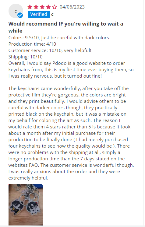 pdodokeychains's tweet image. 🍧Featured Reviews &amp;amp; Lucky Draw(2)🍧

🐾The following reviews are Selected as Featured Reviews
🐾Reviewers will each get a 💲50 coupon!(available for over $100)

Come claim your own review!
💚DM us for the coupon!💚

#pdodo #art #keychain #luckdraw #acrylic