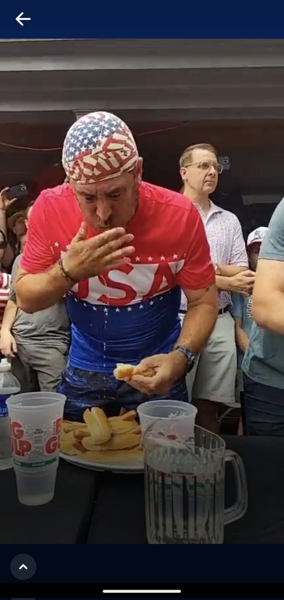 US Male making a delivery win in Haddonfield at the Kings Road Brewery July 4th hot dog contest. Great community event where I was a letter carrier for 16 years. #haddonfield