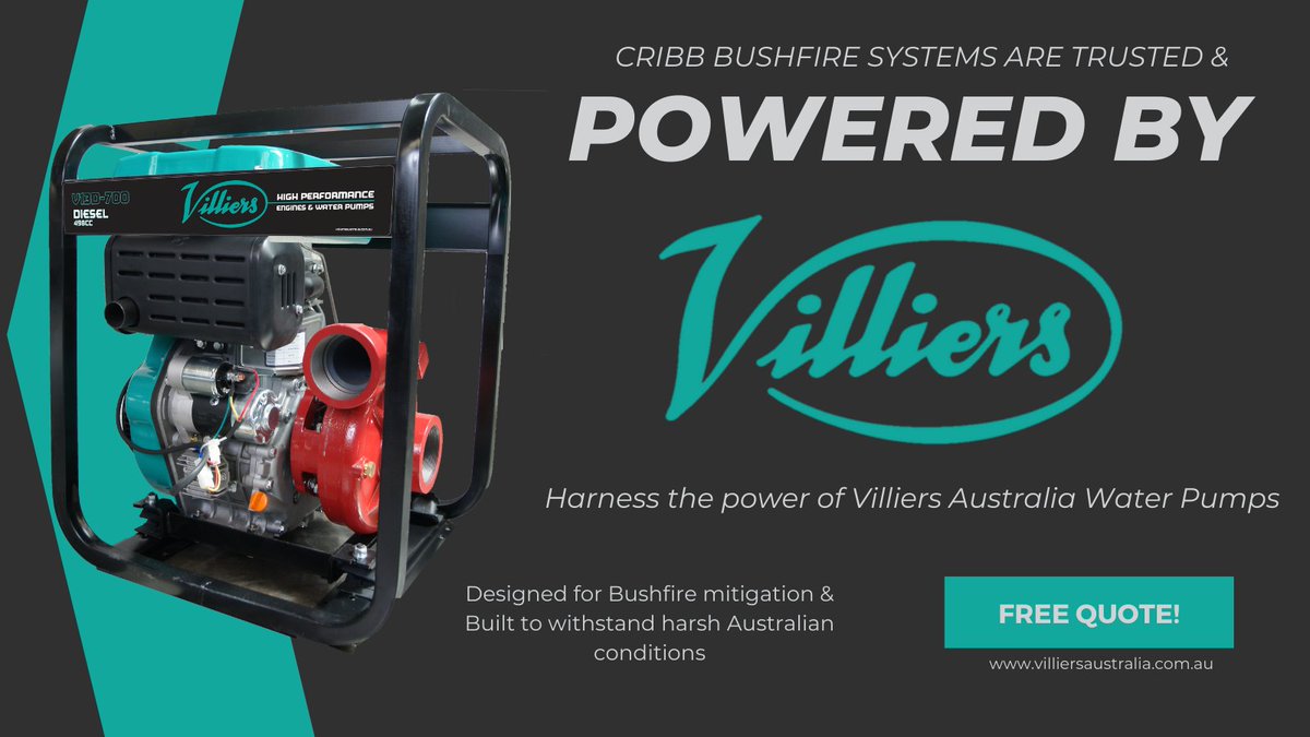 CribbBushfire's tweet photo. All Cribb Bushfire Protection Systems are powered by Villiers Australia.

Visit the website for more information.

#Bushfire #Pump #Fire #Villiers #Australia https://t.co/YpC84Jqd4x
