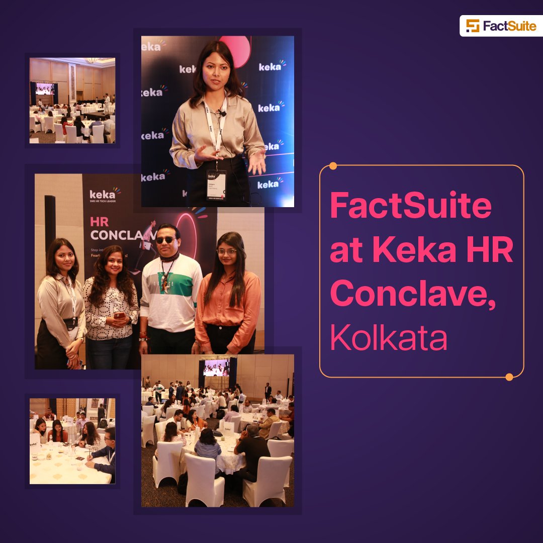 FactSuite's tweet image. We're excited to announce that FactSuite had the privilege of participating in the esteemed Keka HR Conclave, organized by Keka! 

#factsuite #keka #HR #HRconnect #networking #HRmeet #kolkata