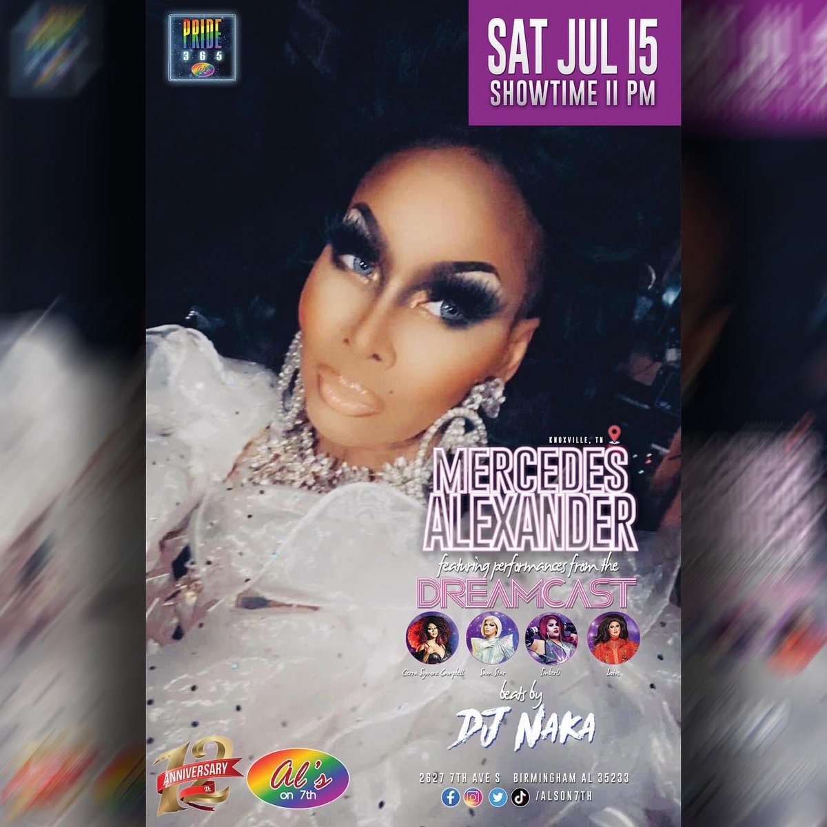 Birmingham, Alabama I’m coming Saturday July 15th! If you’re in the area come see me at Al’s On 7th! #THEmercedesalexander #LGBTQ #transandproud #birminghamalabama