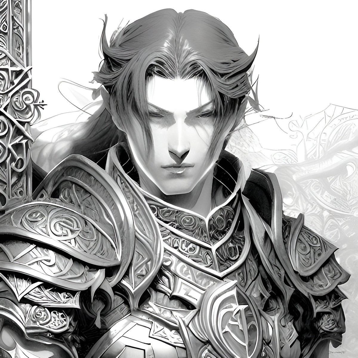 Daily D&amp;D - Elven Paladin Sketch     #DnD #dndart #dungeonsanddragons #fantasyart #aiartcommunity #aiart #forgottenrealms #conceptart #opensea #OpenSeaNFT