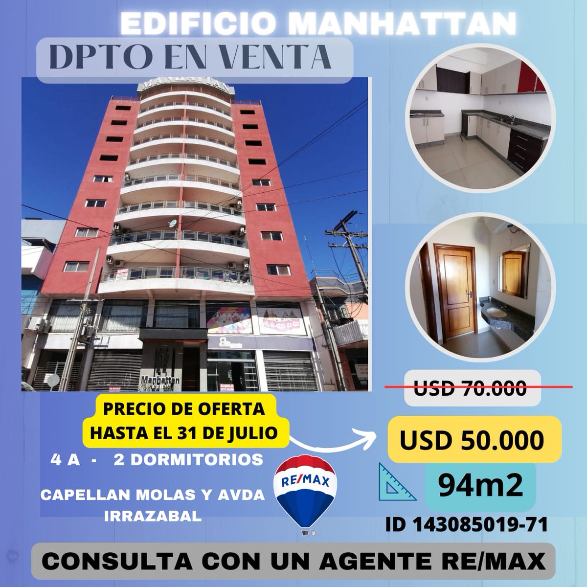 menchygs's tweet photo. DPTO EN VENTA - EDIFICIO MANHATTAN - ENCARNACÍÓN ITAPÚA 🇵🇾
CAPELLAN MOLAS 1172.
🔖Precio DE OFERTA USD 50.000HASTA EL 31 DE JULIO
DPTO. en VENTA ,EDIFICIO MANHATTAN, 4TO. PISO DPTO 4A,a pasos del Circuito Comercial y la avda Irrazabal.
* 2 Dormitorios.
* Baño. https://t.co/1OApbwVsXu