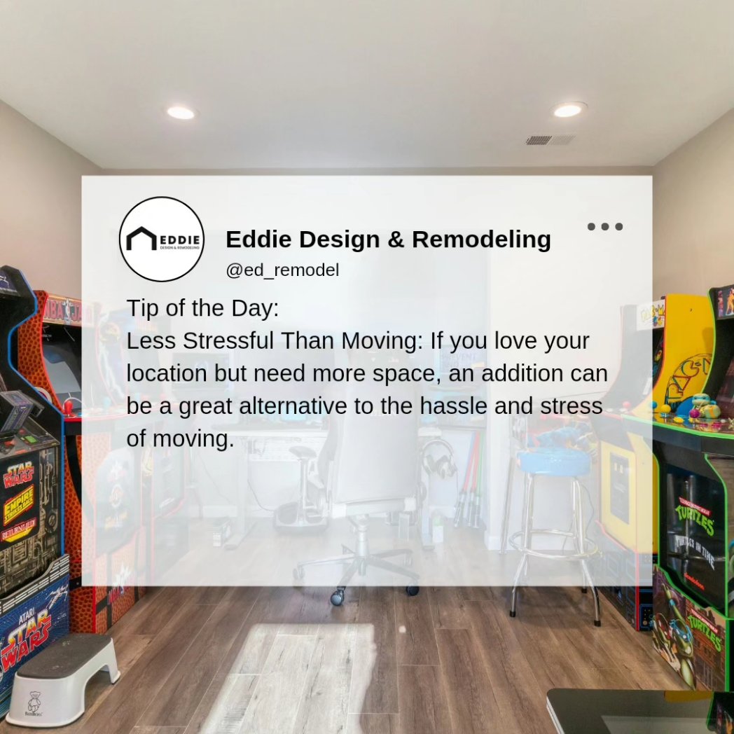 edrdesignbuild's tweet image. 🏠💡Tip of the Day:
 😌 Less Stressful Than Moving 📦: If you 💚 your location but need more 🏡 space, an addition can be a fantastic alternative to the hassle and stress of moving. 🔄
#homeaddition #roomaddition #newhome #newconstruction #homeremodel #homeremodeling