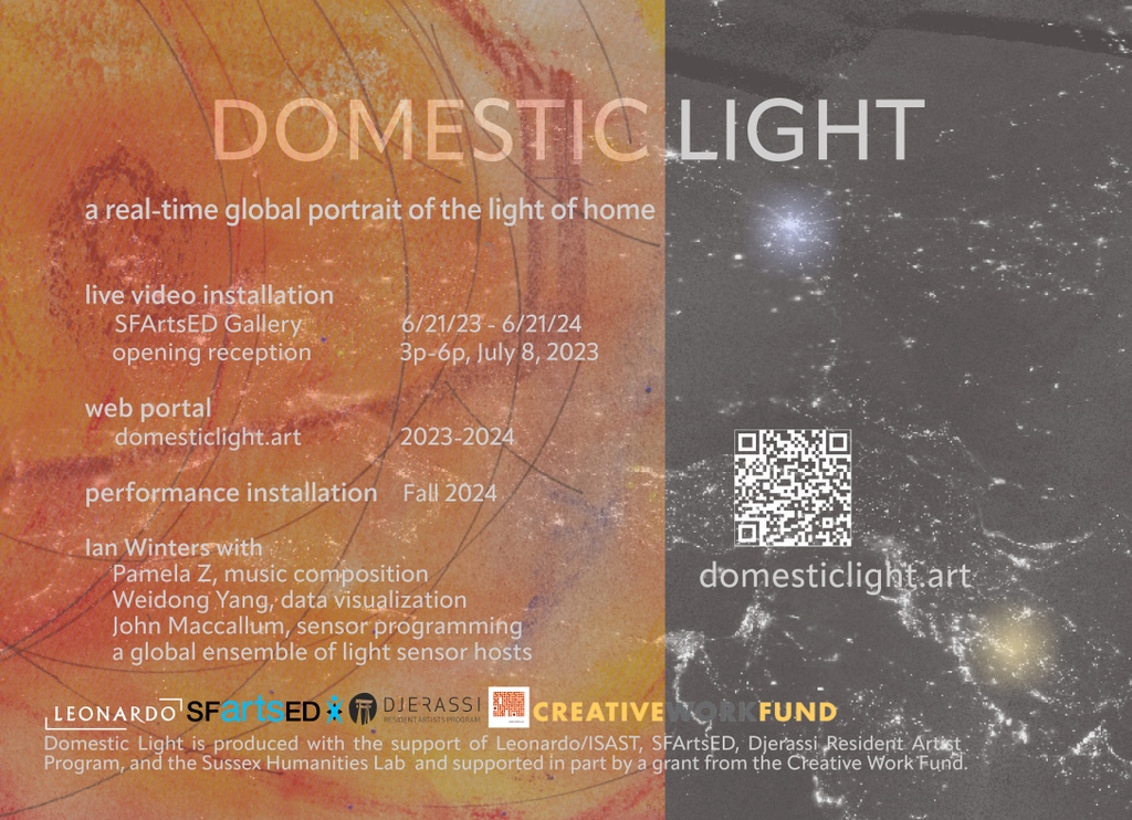 info_iw's tweet photo. DOMESTIC LIGHT Opening Reception⁠
Sat 07.08, 3p to 6pm⁠
SFArtsED Gallery 1275 Minnesota St, SF. 
Domestic Light bridges the worlds of video, performance, data science, and satellite imaging.
https://t.co/7S16Zd5wZY
#dataart #sensorart  #newmedia #sciart #generativeart https://t.co/N4WvT3QYgv
