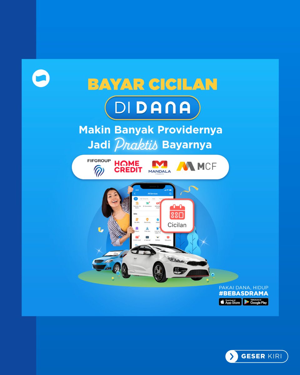 danawallet's tweet photo. Gimanaa, udah bayar cicilan belum? 😅
Yuk langsung bayar cicilanmu di DANA, karena sekarang providernya semakin banyak! Bayarnya makin mudah dan #BebasDrama pastinya! https://t.co/5QbygM6pXL