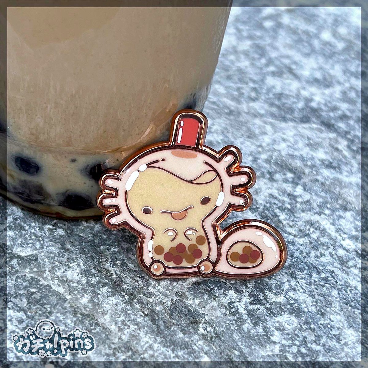 gachaponpins's tweet photo. 🧋💛🧋💚🧋💜🧋💖🧋

boba axolotl pin drop 
available now! https://t.co/qu8PvXAxI0