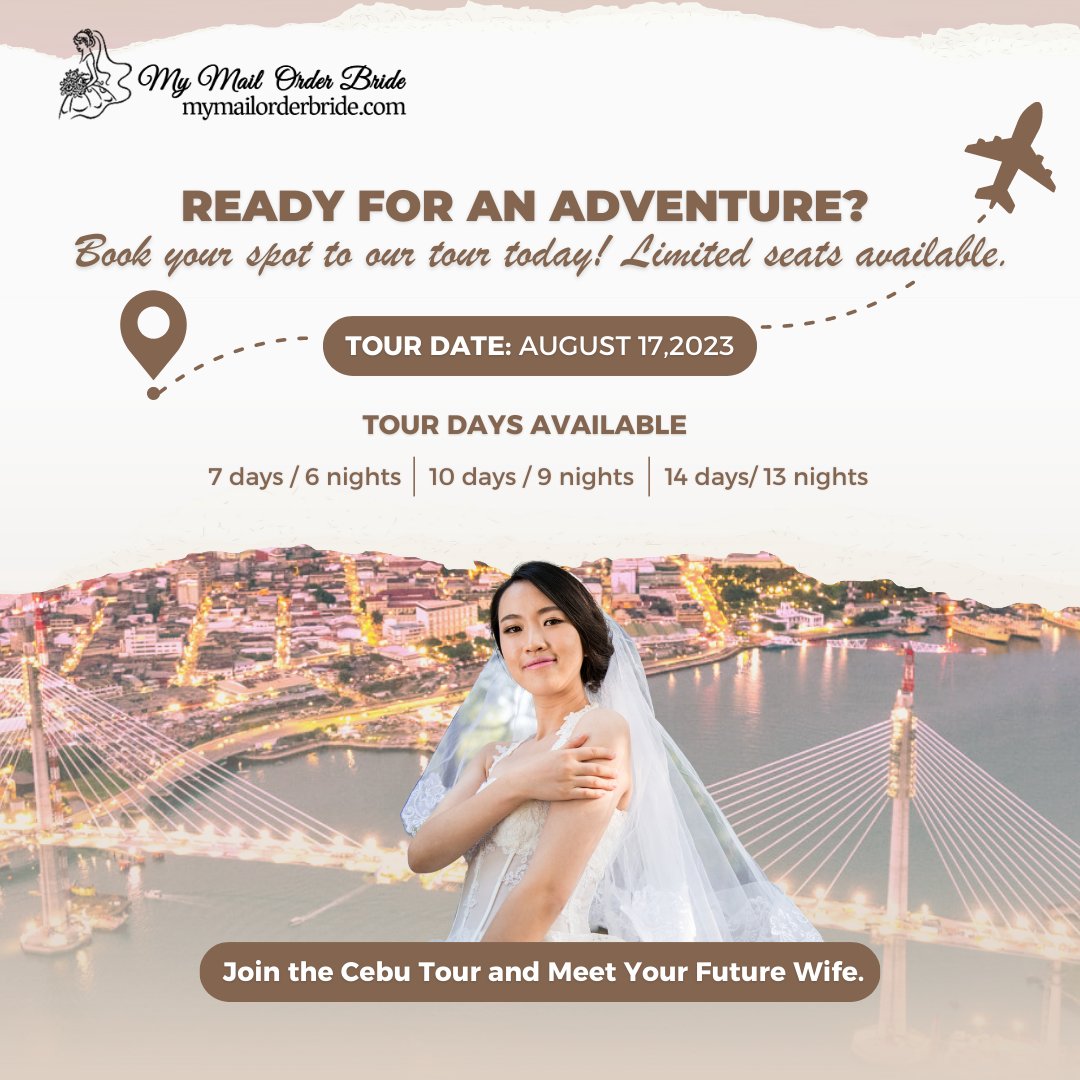 Mymailorderbri1's tweet image. Experience a once-in-a-lifetime journey towards the love of your life!  Book your Cebu singles tour today. 👇 bit.ly/Mymailorderbri…… 

#cebutour #asiantour #singlestour #passportlife #travelgoals #asianwomen