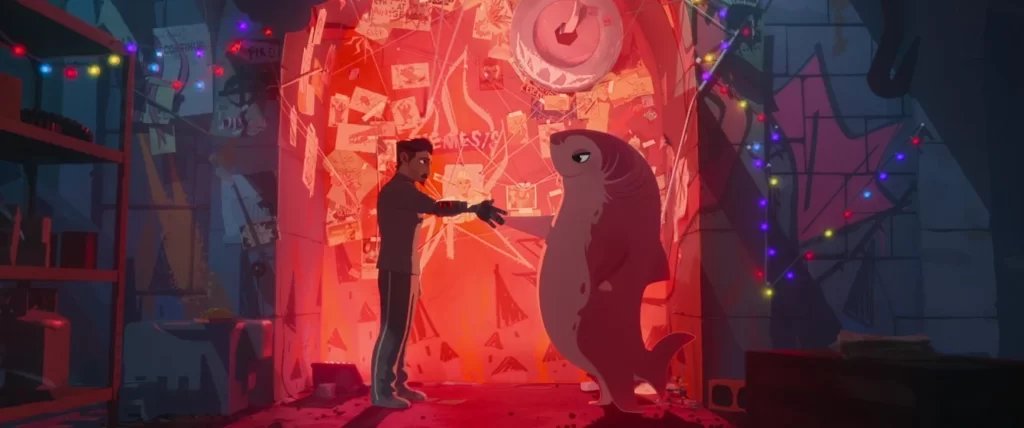 Nimona é simplesmente sensacional, incrível do começo ao final esse filme. Consegue ser engraçado pra caralho ao mesmo tempo que é pesado e discutir ao mesmo tempo que é bobo 🦈