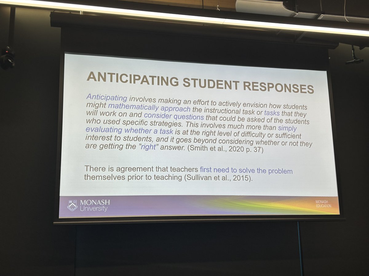 TammyRoosen's tweet photo. Do the Maths! The way to anticipate student responses. A step towards adaptive expertise. #merga45 @sharynlivy @NumeracyNow @CatholicEdParra https://t.co/lVo18nc7wE