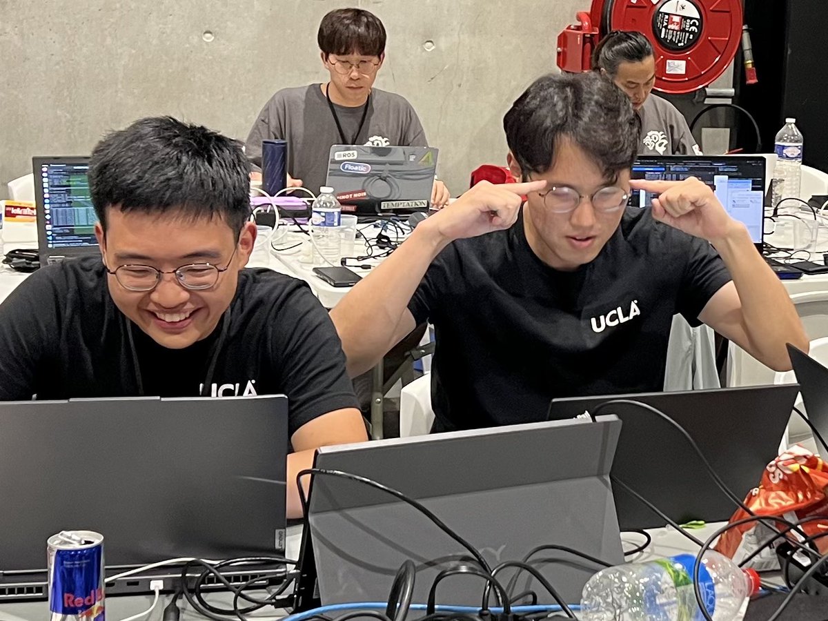 DennisHongRobot's tweet image. Day 1 of #RoboCup2023 #Autonomous robot #soccer competition in Bordeaux, France.

We have 4 round-robin games today.
Wish us luck!
Team RoMeLa FTW!

🤖⚽️🥅

@RoboCup2023
@RoMeLaUCLA 
@UCLAengineering 
@UCLA @UCLAAthletics 

Go Team RoMeLa! 👍