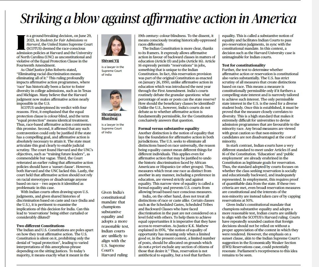 RK Vij (@ipsvijrk) on Twitter photo Striking a blow against affirmative action in America. Well written <a href="/shivani_vij/">Shivani Vij</a> and <a href="/shrutanjaya4/">Shrutanjaya (श्रुतंजय)</a> 💐 in today's <a href="/the_hindu/">The Hindu</a> Striking a blow against affirmative action in America. Well written <a href="/shivani_vij/">Shivani Vij</a> and <a href="/shrutanjaya4/">Shrutanjaya (श्रुतंजय)</a> 💐 in today's <a href="/the_hindu/">The Hindu</a>