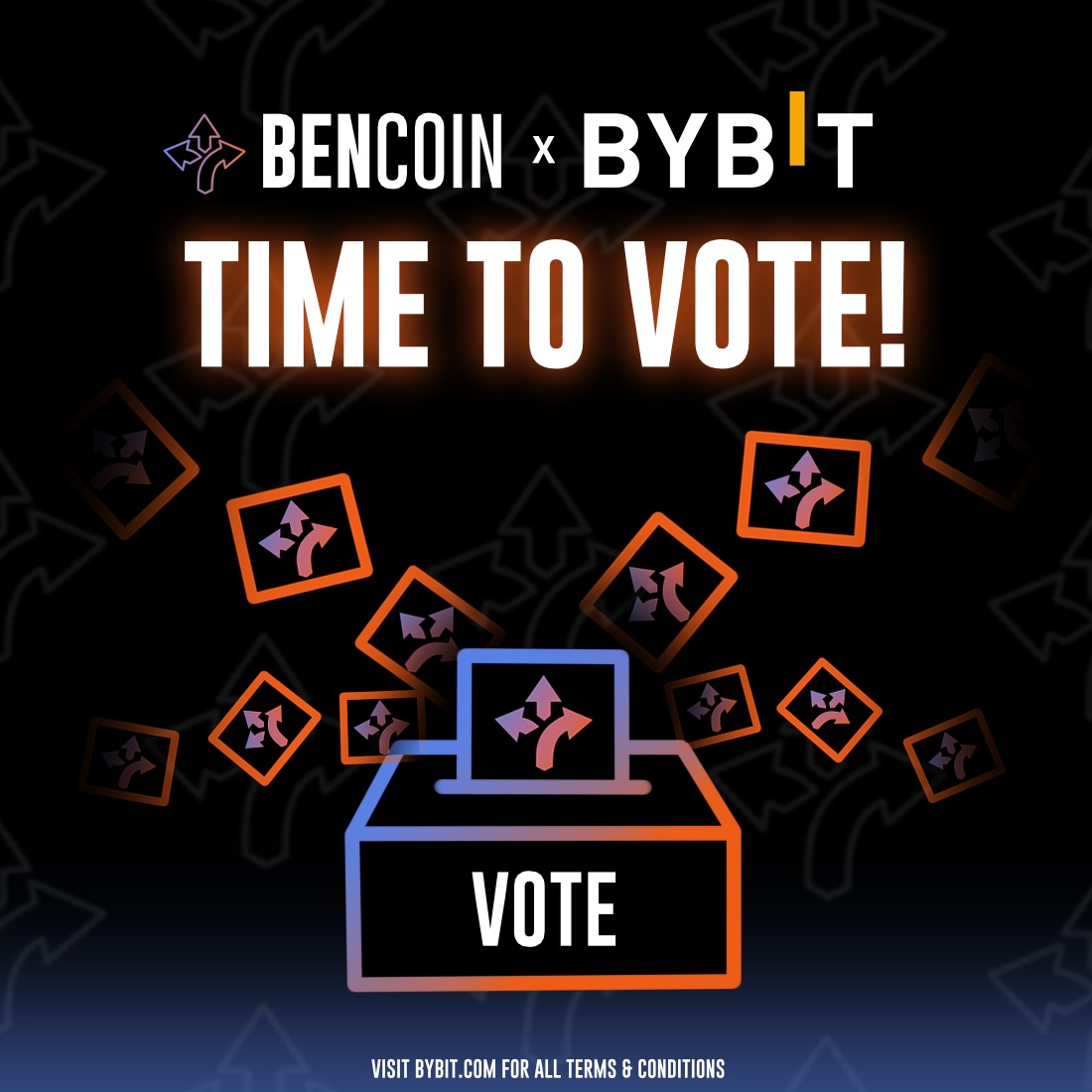 🔔 IT'S TIME, BENNATION 🔔

<a href="/Bybit_Official/">Bybit</a>'s #ByVote competition is ON! Show your support and vote for $BEN to be listed 🚀

Voting is live NOW!

Time to make our mark in the crypto space! 🫵

#CryptoEducation #CryptoAdvocacy #crypto #Bitboy