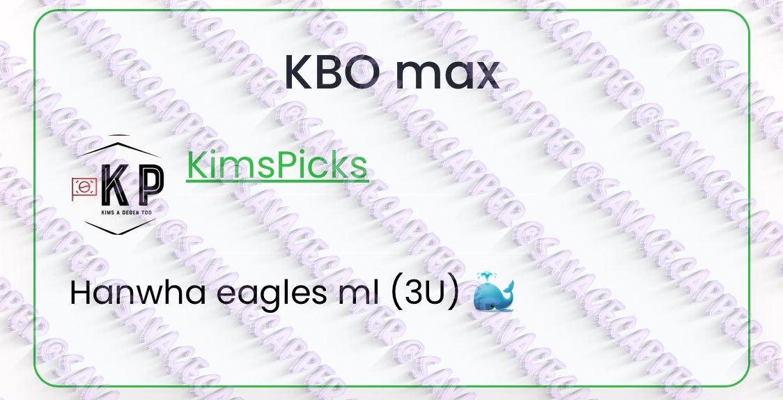 SavageCappers's tweet image. #KimsPicks #GamblingTwitter #KBO #KBOpicks #KBObets #wakeandcash #wakencash #parlay #sportsbets