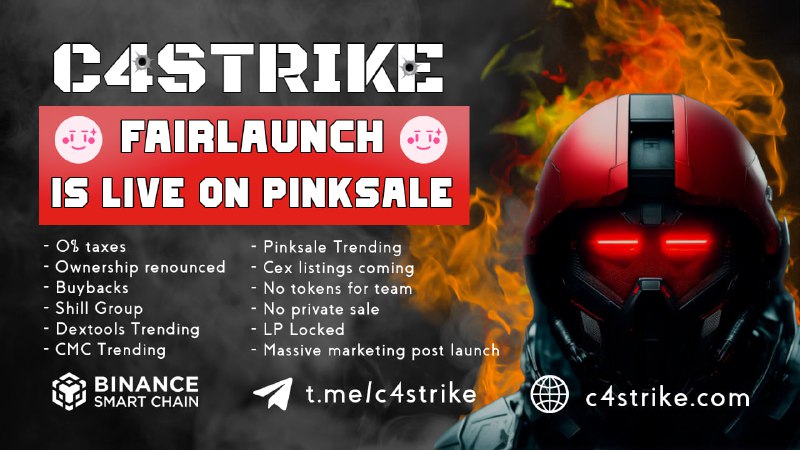 siiluicito's tweet photo. @Daily_Cripto Get ready for the next big #NFTGAME! 🎮 @C4Strikeonline token is live on Pinksale:

- 0% taxes 
- No owner 
- Buybacks
- CMC Trending 
- Cex Listings
- No Team Tokens 
- No private sale 
- LP locked
- Massive marketing post launch!

🔥 Fairlaunch link: https://t.co/6CyqeZKaV2 https://t.co/ByewIDLVej
