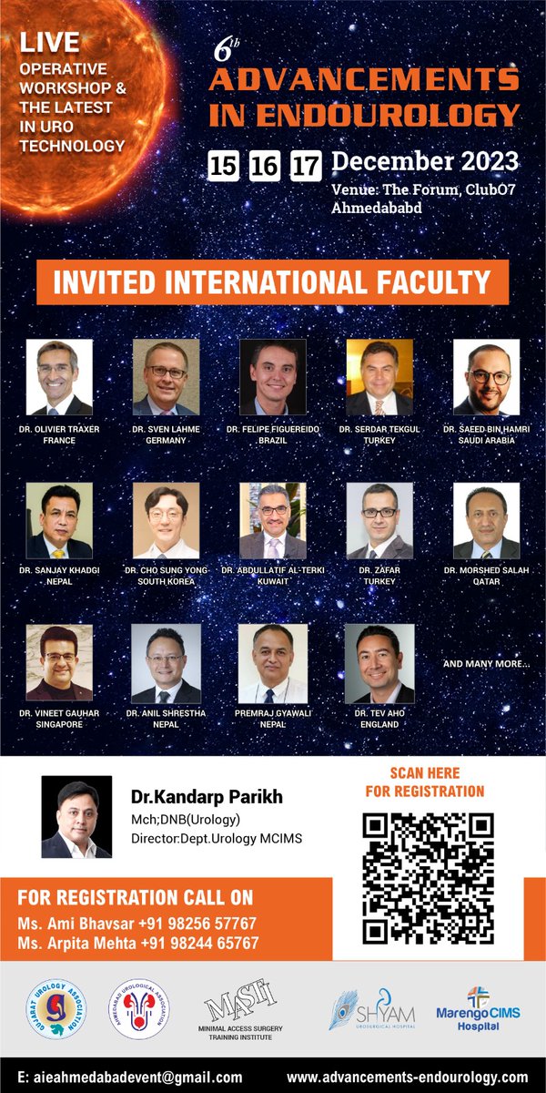 Memories of the Advance in endourology conference held in April 2022 in Ahmedabad shared by Dr. Tekgul. Excellent operative demonstrations <a href="/drnmreddy/">Dr Mallikarjun Reddy</a> <a href="/drtakvani/">Takvani Harshad Dr</a> <a href="/drshreniks/">shrenik shah</a> <a href="/serdartekgul/">SERDAR TEKGUL</a> <a href="/ESPUorg/">ESPU</a> we are meeting again this year on 15th to 17th December. Please register.