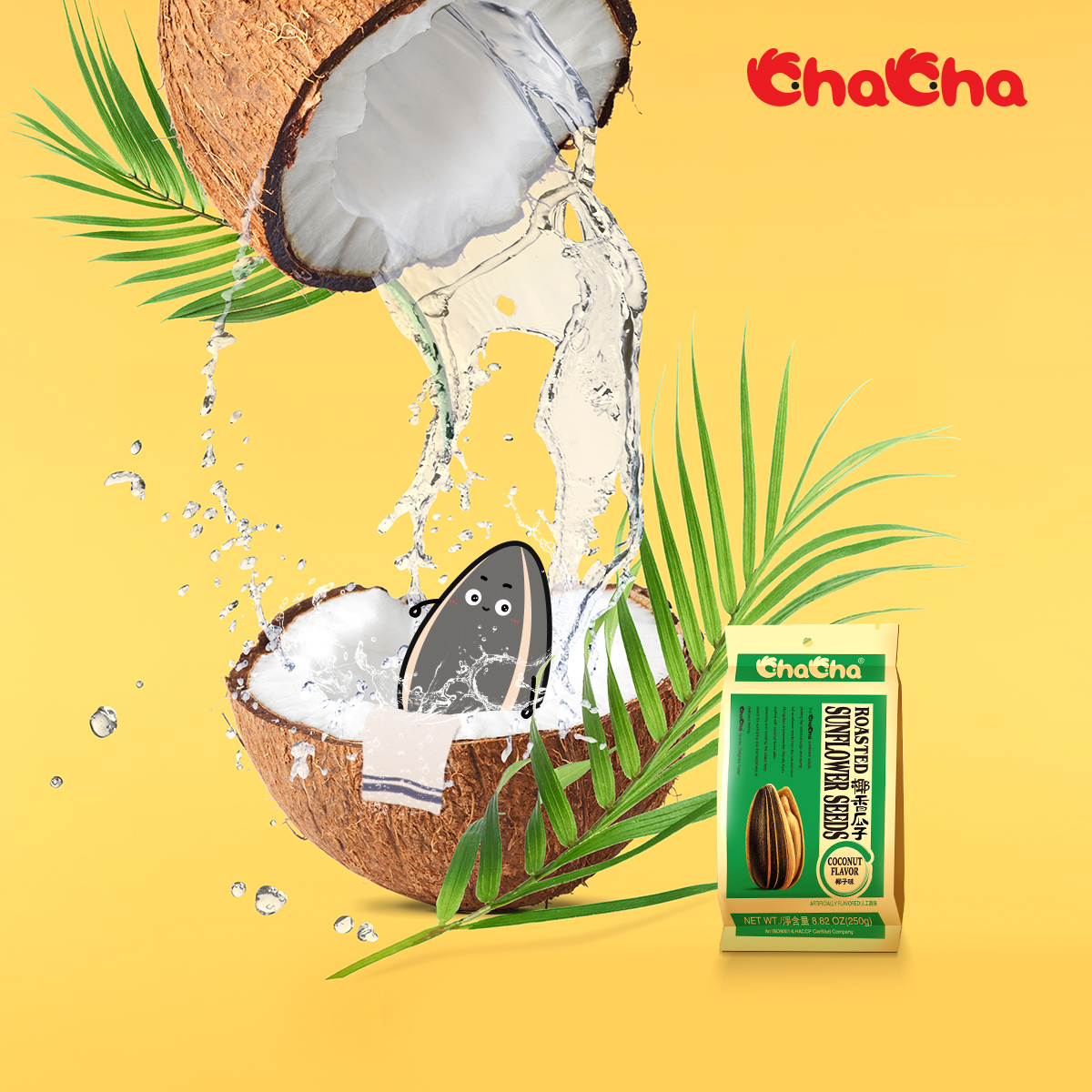 Take your taste buds on a flavor adventure with ChaCha Sunflower Seeds! Our unique coconut flavor makes every bite a delicious surprise. #ChaCha Fresh