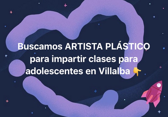 acfabula's tweet photo. Buscamos #ARTISTA PLÁSTIC@ para impartir #clases para #adolescentes en #ColladoVillalba, #curso de octubre 2023 a junio 2024, los jueves de 18:30 - 20:00. Currículums y propuestas por privado, o a asociacionfabula@gmail.com - Gracias. #arte  #profesor #profesora #empleo #trabajo https://t.co/BskFazK2fr