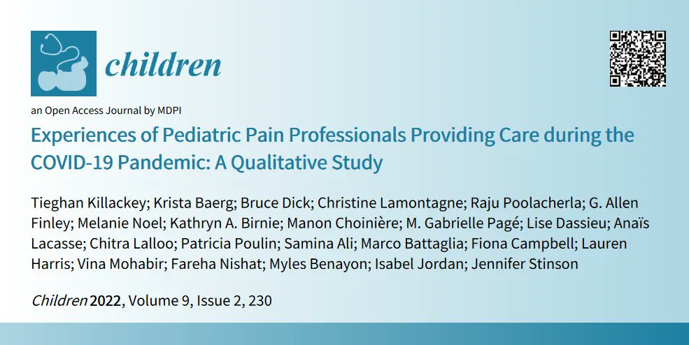 Children MDPI (@children_mdpi) on Twitter photo #mdpiopenaccess #mdpichildren Read the High Cited Paper in 2022 from Dr. Tieghan Killackey et al.
Experiences of #Pediatric #Pain Professionals Providing Care during the COVID-19 Pandemic: A Qualitative Study
View Full-Text on: buff.ly/447SmZg
<a href="/tieghank/">Tieghan Killackey</a>
<a href="/LifesciMdpi/">MDPI Life Sciences</a> #mdpiopenaccess #mdpichildren Read the High Cited Paper in 2022 from Dr. Tieghan Killackey et al.
Experiences of #Pediatric #Pain Professionals Providing Care during the COVID-19 Pandemic: A Qualitative Study
View Full-Text on: buff.ly/447SmZg
<a href="/tieghank/">Tieghan Killackey</a>
<a href="/LifesciMdpi/">MDPI Life Sciences</a>