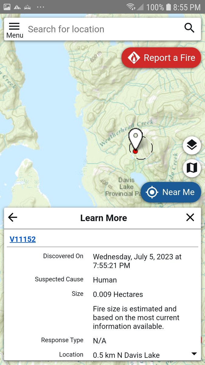 Kamscan's tweet photo. #NorthFraser fire dept on scene of a rank 3-4 wildfire burning up the mountian on lost creek road forestry helicopter has also landed #MissionBC Not sure if this is the fire https://t.co/2jmlKkZZRp