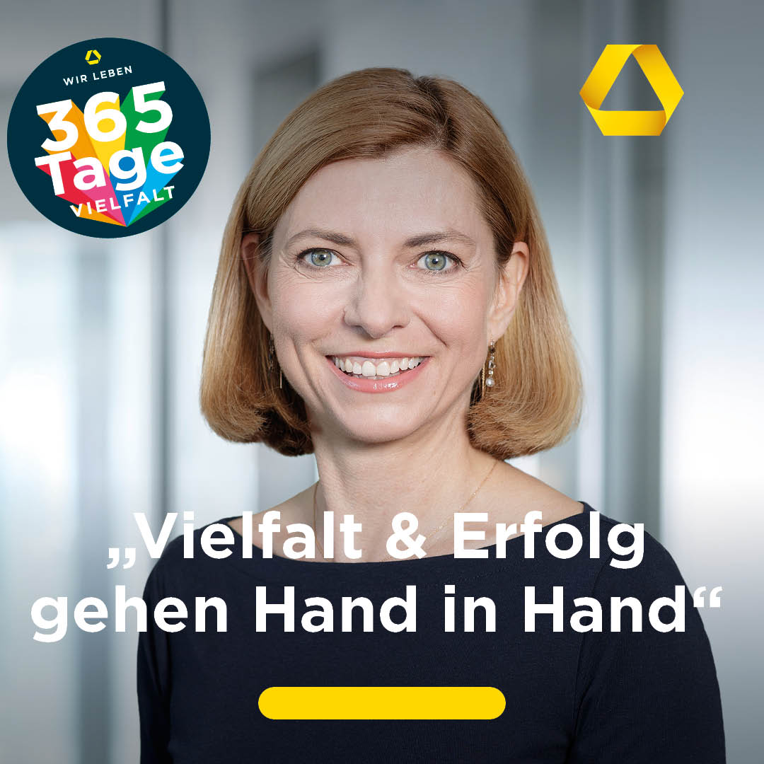 "Vielfalt &amp; Erfolg gehen in der Commerzbank Hand in Hand. LGBT*IQ-Diversität ist eines unserer Kernthemen, daher unterstütze ich den Pride Day Germany und sende damit ein klares Zeichen für eine wertschätzende #Unternehmenskultur", sagt unsere Personalvorständin Sabine Mlnarsky.