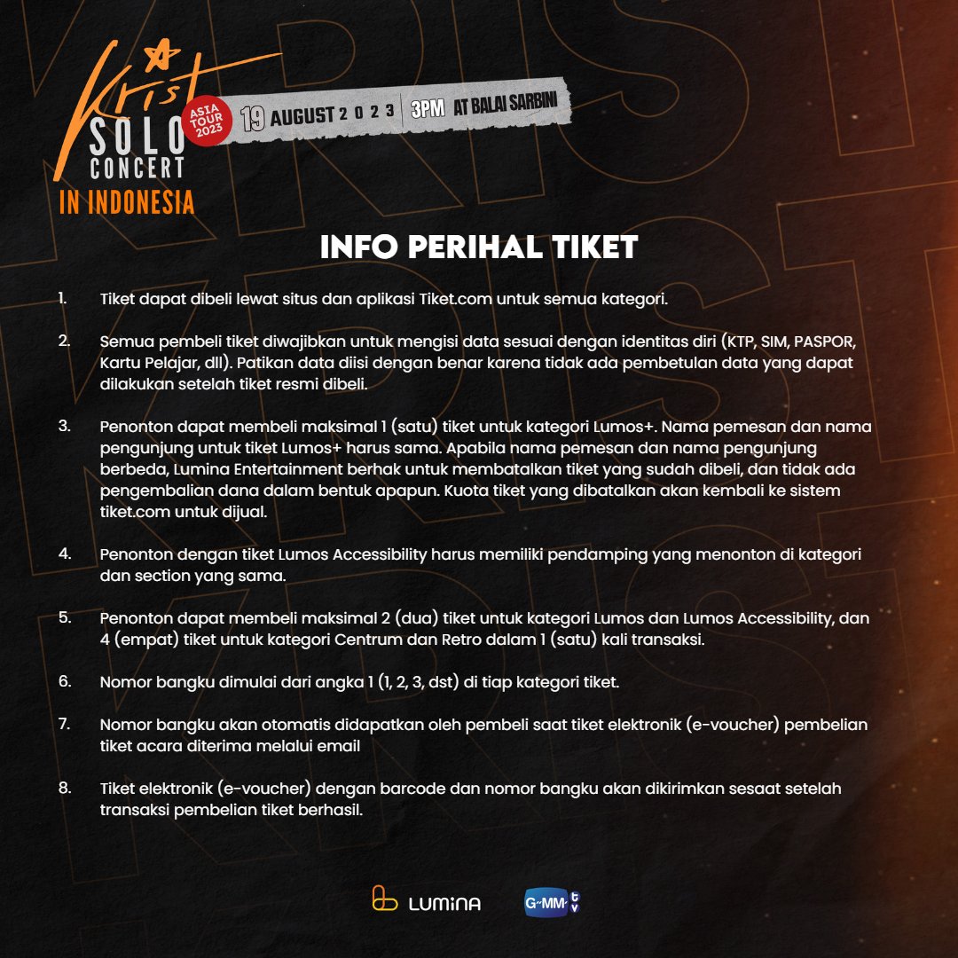 LUMINA Entertainment on Twitter: "[INFO PERIHAL TIKET] Harap perhatikan