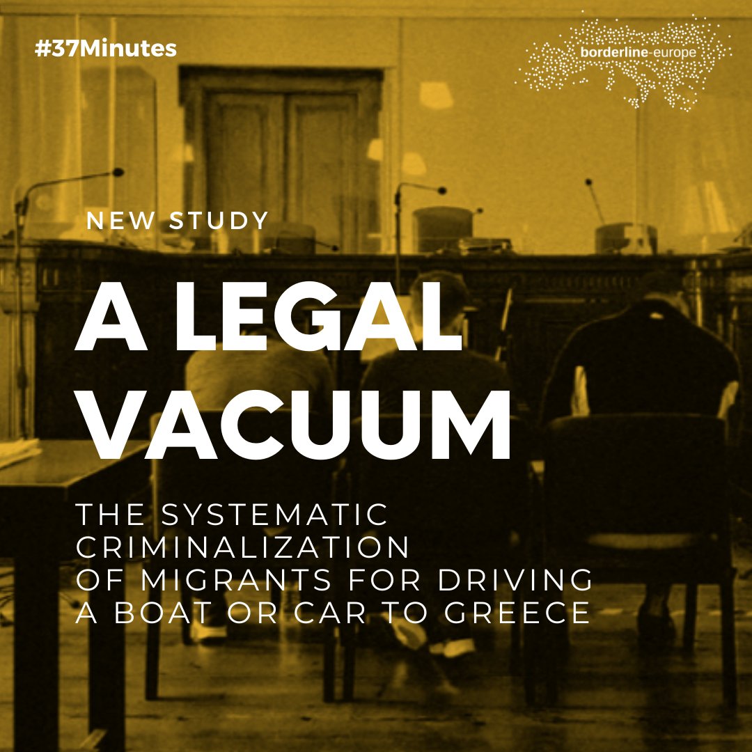 Today, we publish our new study on the criminalization of people on the move for steering a boat or car to Greece. 
The report examines a total of 81 TRIAL OF 95 PEOPLE who were arrested and tried in Greece for smuggling. Our findings are shocking: 🧵
#37Minutes