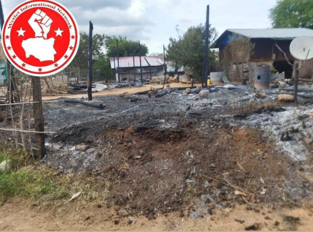 MaybomeM's tweet photo. Over 60 residents including children were abducted by military troops in Innma and Meithalinkone villages of Kanbalu tsp on 4th July. The troops destroyed a monastery and set up a mine in ShweNyaungtaw pagoda, Wetlet tsp.  #2023Jul6Coup #WhatsHappeningInMyanmar https://t.co/fa6gGSkzXW