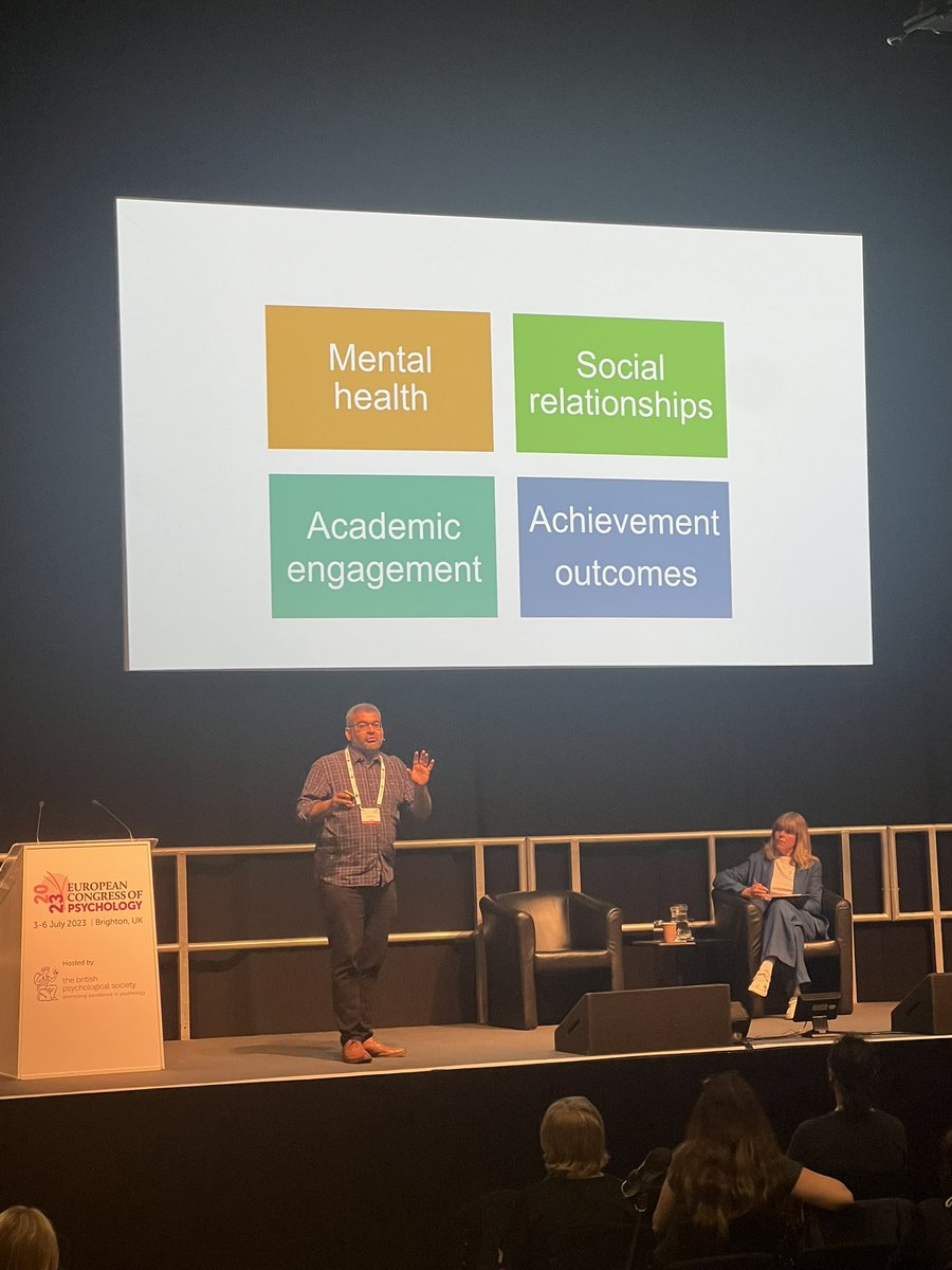 I’ve been waiting all week for Robin Banerjee @CRESS_research about social and emotional learning - and it didn’t disappoint - “It’s now about fixing the individual child, it’s the network of relationships in school” #SEL #ECP2023