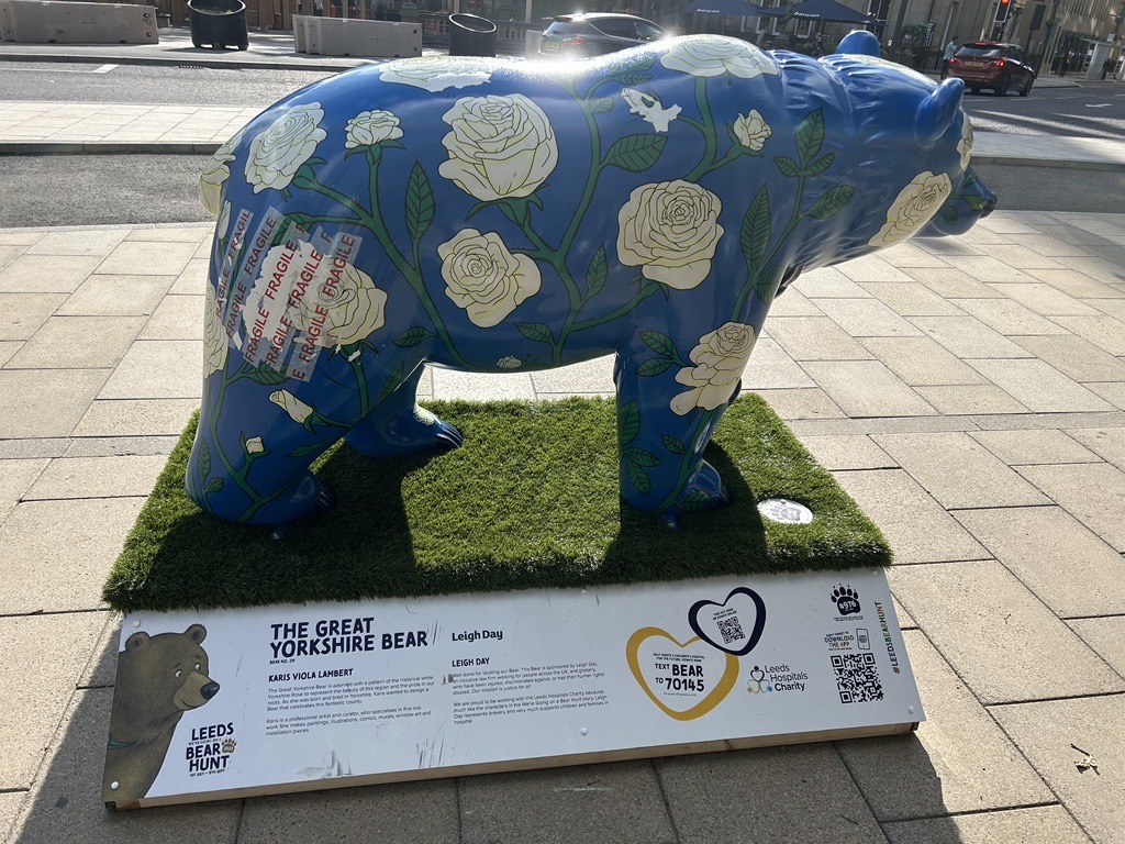 It's great to see our 'Yorkshire Bear' at home in City Square as part of the <a href="/LeedsBearHunt/">Leeds Bear Hunt</a>. The city is welcoming 35 giant bear sculptures, in support of <a href="/LDShospcharity/">Leeds Hospitals Charity</a>. 

Look our for our bear this summer, designed by the talented <a href="/KarisViola/">Karis Viola Lambert</a>! #leedsbearhunt