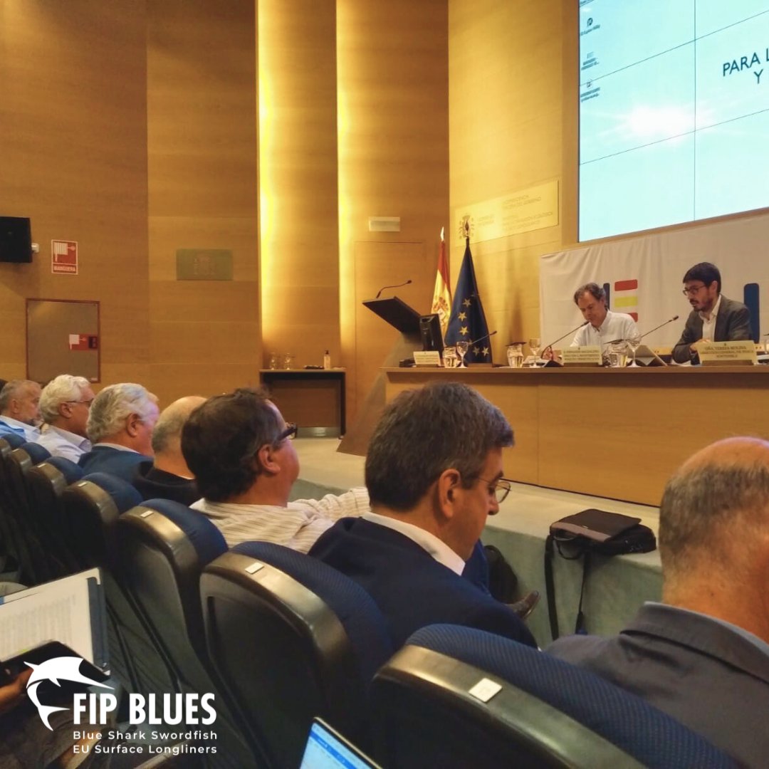 BluesFip's tweet photo. En el día de hoy los representantes del proyecto #FIPBlues participan en la jornada sobre la gestión de la tintorera (Prionace glauca) en CITES, organizada por el @mitecogob.
#sostenibilidad #pesca #palangre #tintorera #pezespada https://t.co/gemRXnqArq