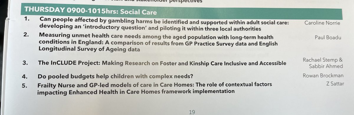 Social care ⁦@HSRN_UK⁩ this morning with implications for both children and adult social care #HSRUK23 ⁦@hscwru⁩