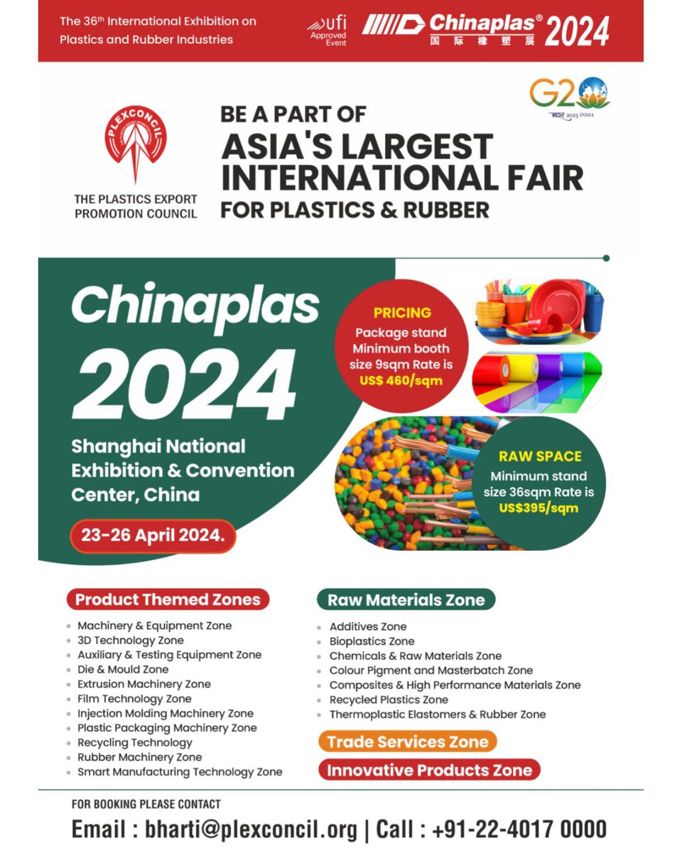 Plexconcil's tweet photo. Be a part Asia's largest international trade fair for Plastics, Chinaplas, 23-28 April 2024 with PLEXCONCIL!
@DoC_GoI
#plexconcil #plexconnect #plasticexports #plasticbusiness #exports #chinaplus #plasticfair #exhibition https://t.co/XoBbLn30rH