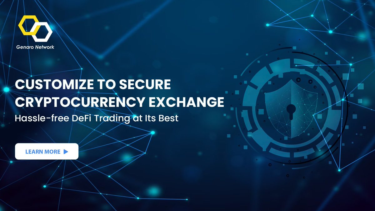 Elevate your DeFi trading experience with our customizable and secure cryptocurrency exchange. 

Say goodbye to hassle and hello to seamless transactions. 👋

#GenaroNetwork #CrossChain #Blockchain #CloudStorage #Clouds #Storage