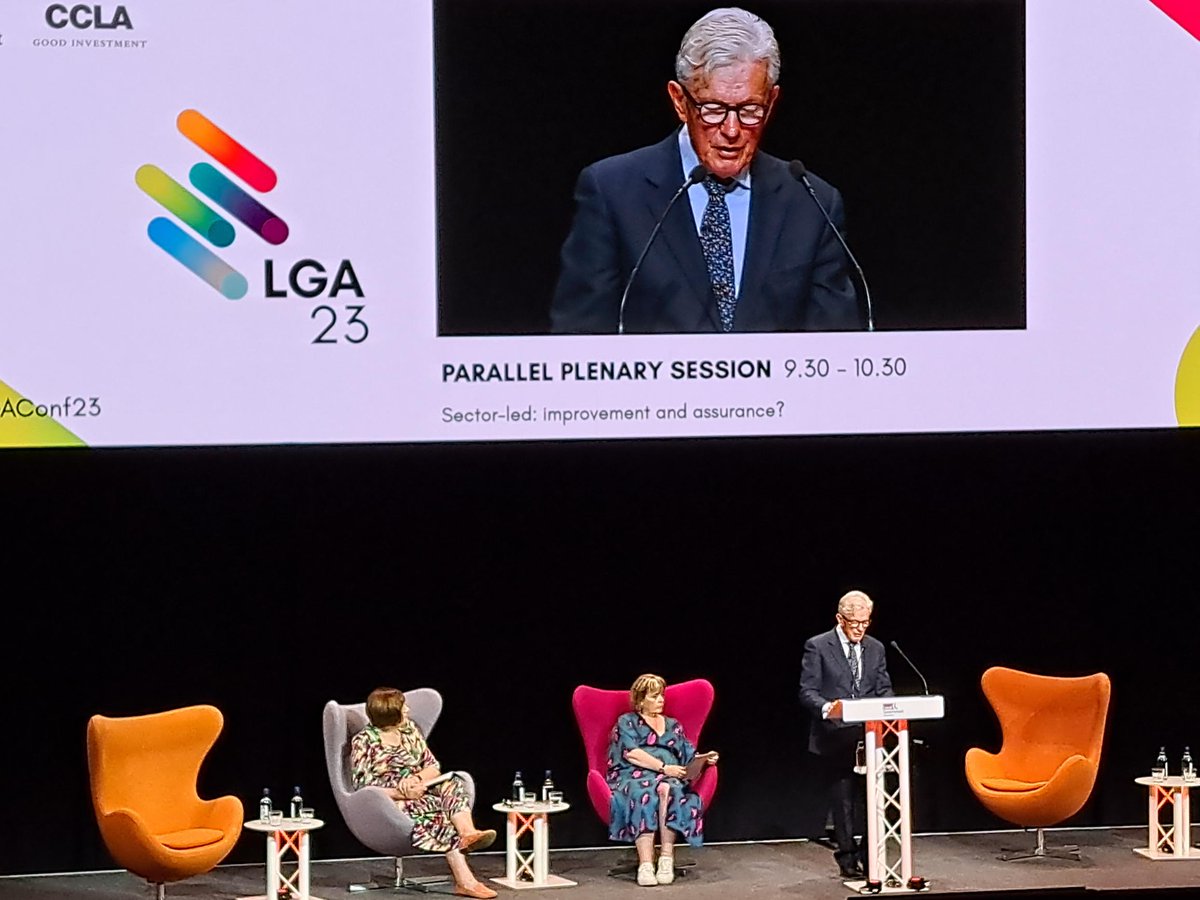 GovMetric's tweet photo. "Data will bring questions, not judgements"
Chair of the newly launched Office for Local Government, Lord Amyas Morse speaking at the #LGAConf23.
#Oflog intends to provide accessible data and analysis about the performance of local government and support its improvement. https://t.co/uHaJqocBfZ