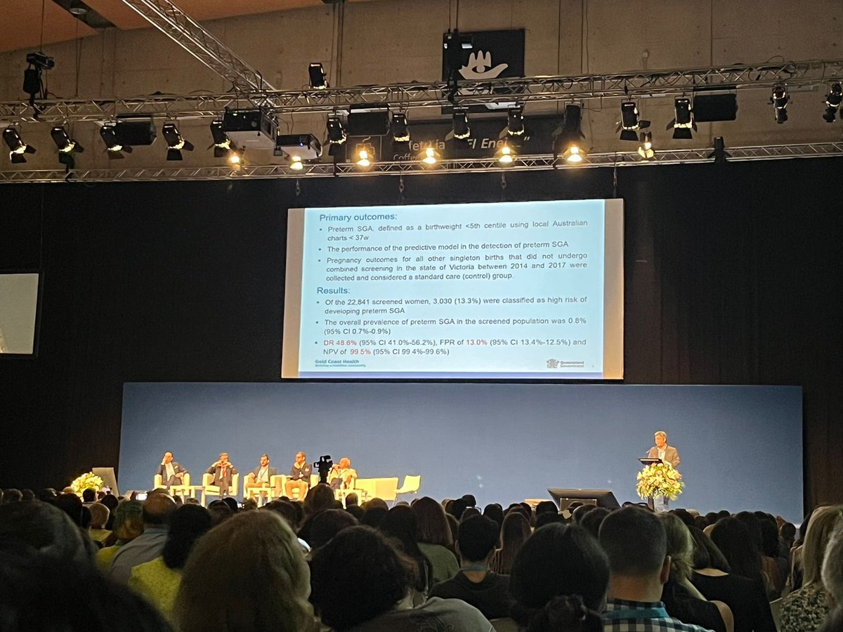 It was an honour to present our Australian data about SGA prediction at the World Congress of Fetal Medicine in Valencia last week. Impressive > 2500 attendees from > 100 countries!