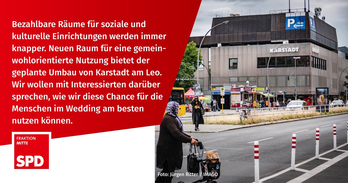 Auf der Suche nach Räumen für soziale und kulturelle Einrichtungen? Bezirk und Eigentümer haben für das neue #Karstadt-Gebäude eine gemeinwohlorientierte Nutzung von 2000 qm vereinbart. Gemeinsam mit <a href="/LasicMaja/">Maja Lasić</a> wollen wir mit Euch am 12.7. über Ideen zur Nutzung, über Raumbedarfe