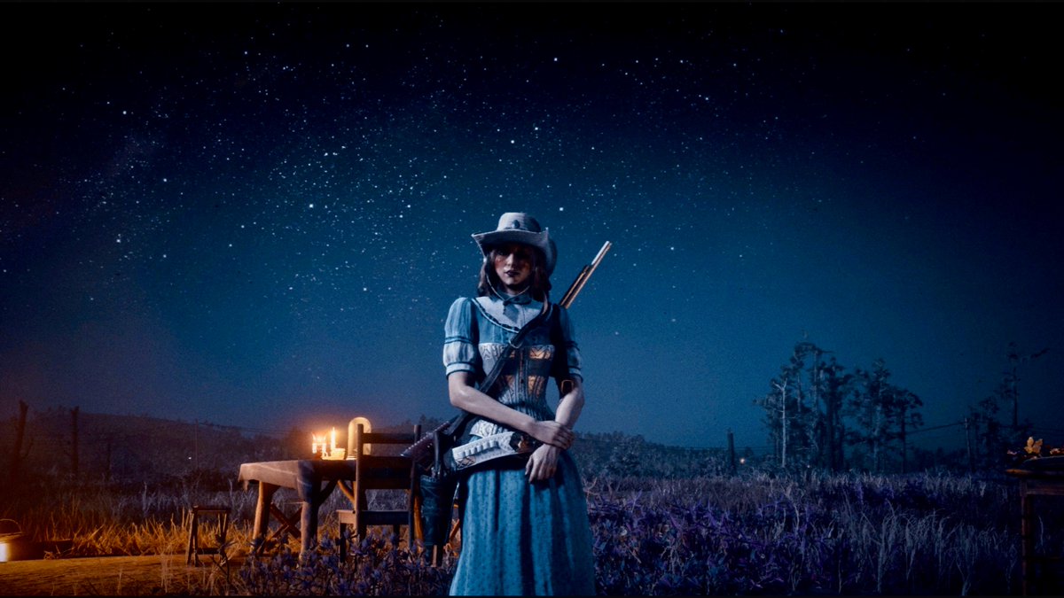 Candysseus's tweet photo. 💙🌟🗝️🌟💙
If I told you the secret key to love
was in the stars....
....would you let me whisper it to you?
#HIGHPriestess vibes
#RedDeadPics
by #MissCandyLicious🍭
in #RedDeadPhotoMode
#RedDeadOnline #RockstarGames https://t.co/UyxNNNAHBb