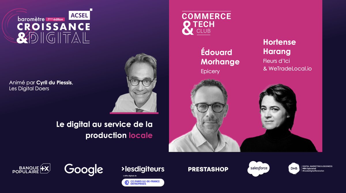 Acsel (@acseldigital) on Twitter photo Le second temps fort de la matinée débute👇🏻
"Le digital au service de la production locale"
đź—Ł <a href="/cyrilduplessis/">Cyril ARTUR DU PLESSIS</a>, <a href="/lesdigitaldoers/">LesDigitalDoers</a>
<a href="/EdouardMorhange/">Edouard Morhange</a>, @epicery_fr
<a href="/hortenseharang/">Hortense Harang</a>, <a href="/wetradelocal/">wetradelocal</a> & <a href="/fleursdici/">Fleurs d'Ici</a>
#ConfianceNum #TransfoNum Le second temps fort de la matinée débute👇🏻
"Le digital au service de la production locale"
đź—Ł <a href="/cyrilduplessis/">Cyril ARTUR DU PLESSIS</a>, <a href="/lesdigitaldoers/">LesDigitalDoers</a>
<a href="/EdouardMorhange/">Edouard Morhange</a>, @epicery_fr
<a href="/hortenseharang/">Hortense Harang</a>, <a href="/wetradelocal/">wetradelocal</a> & <a href="/fleursdici/">Fleurs d'Ici</a>
#ConfianceNum #TransfoNum