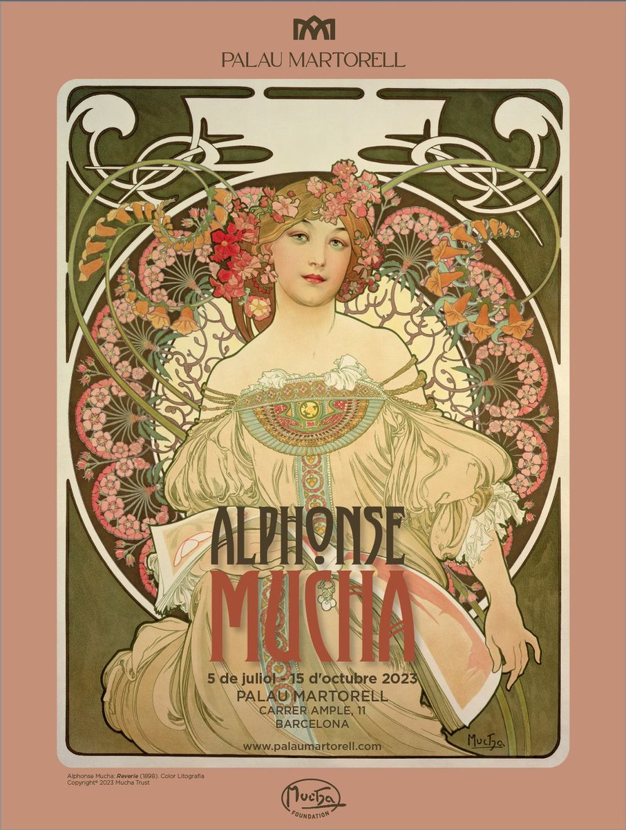 El #PalauMartorell de Barcelona inaugura una exposició sobre l'artista txec #AlphonseMucha! La seva obra va inspirar l’#ArtNouveau quan tot just començava a aparèixer. 📆5 de juliol - 15 d'octubre Info: palaumartorell.com/general-8-1 👉Consulteu la seva obra: n9.cl/00imr