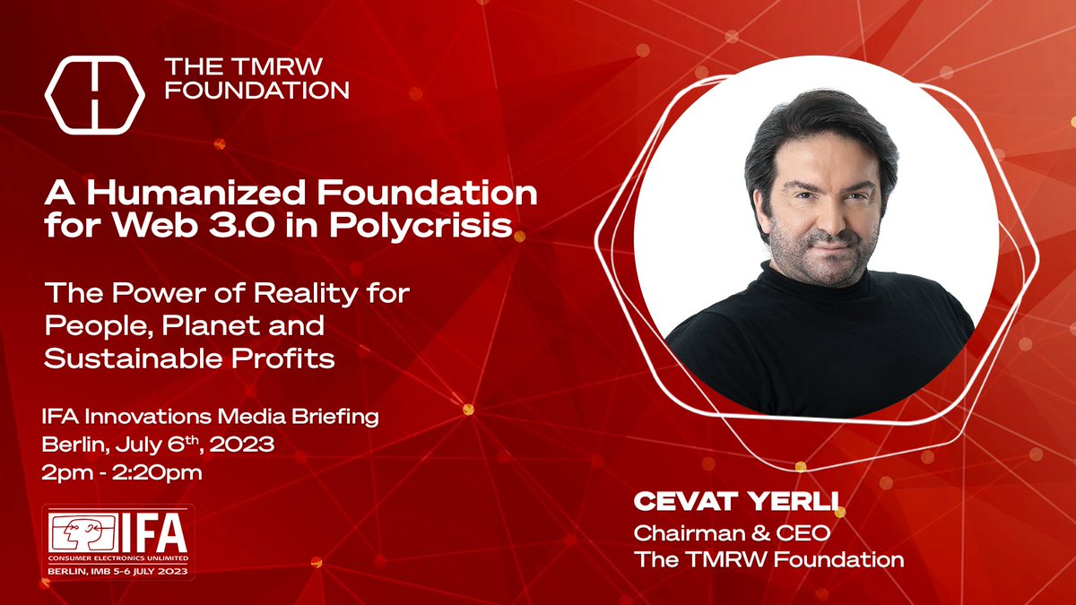 The TMRW Foundation (@tmrwfoundation) on Twitter photo Today, our Founder and CEO <a href="/RealtimeCevat/">Cevat Yerli</a> will speak to journalists at the Innovations Media Briefing at <a href="/IFA_Berlin/">IFA Berlin</a>, the world's largest consumer electronics trade show. We are experiencing a polycrisis at the moment: inflation is high, interest rates are pushing home ownership Today, our Founder and CEO <a href="/RealtimeCevat/">Cevat Yerli</a> will speak to journalists at the Innovations Media Briefing at <a href="/IFA_Berlin/">IFA Berlin</a>, the world's largest consumer electronics trade show. We are experiencing a polycrisis at the moment: inflation is high, interest rates are pushing home ownership