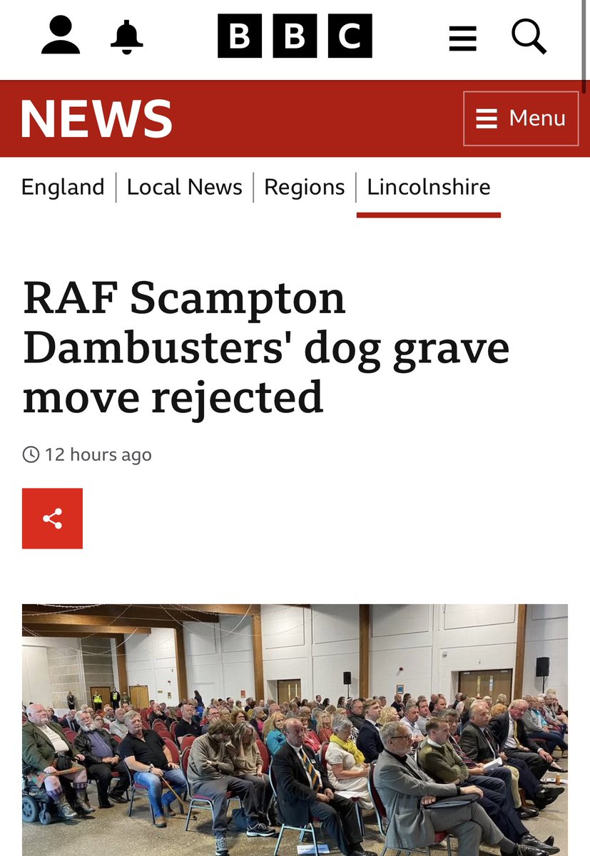 Superb news! Plans to relocate the grave of a dog which was a mascot to the Dambusters have been refused by councillors. #RAFScampton
