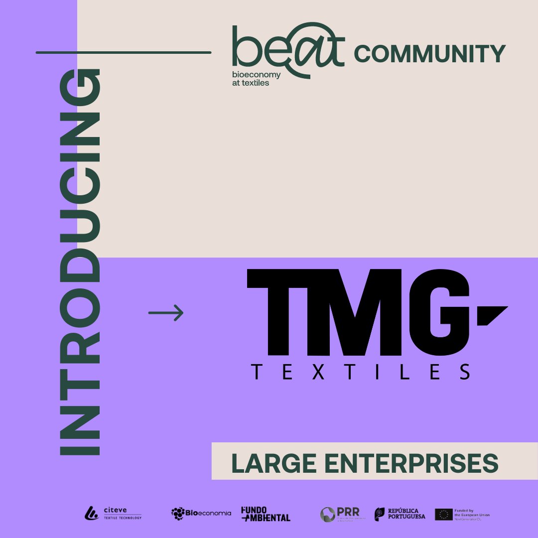 TMG Textiles is part of the be@t community,  contributing to the development of textile structures with the new regenerated cellulose fibres. 🧶

+ℹ️ tmg.pt

 #BeatProject #BeatCommunity #Bioeconomy #Textile #Clothing  #BuildingTheFuture