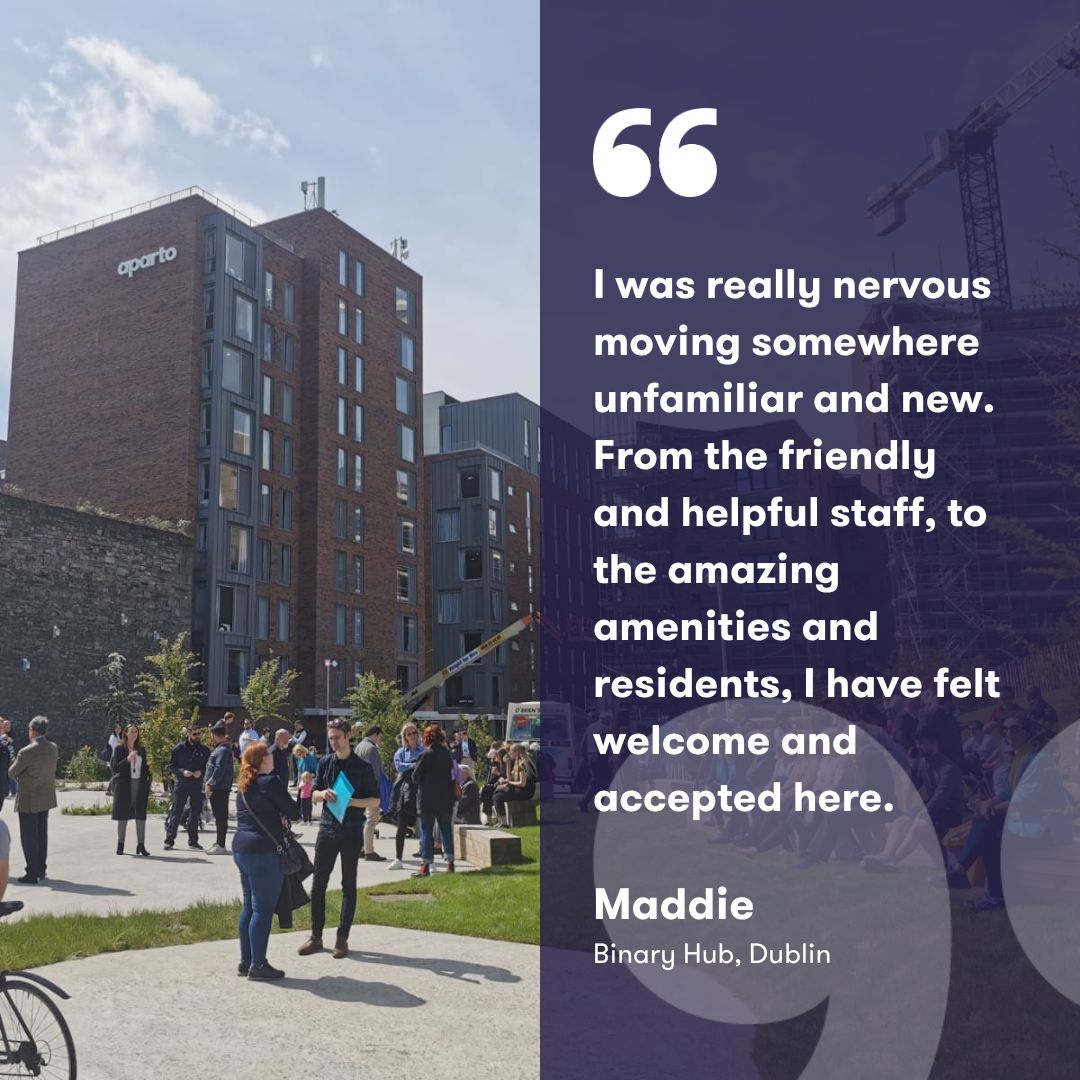 Testimonial Thursday! Thanks, Maddie! 

We know moving somewhere new can be a fearful thing, so we do our best to make new students feel welcome and provide them with spaces they can call home! 🏠

#apartofyourstory #apartofbinaryhub #studentliving