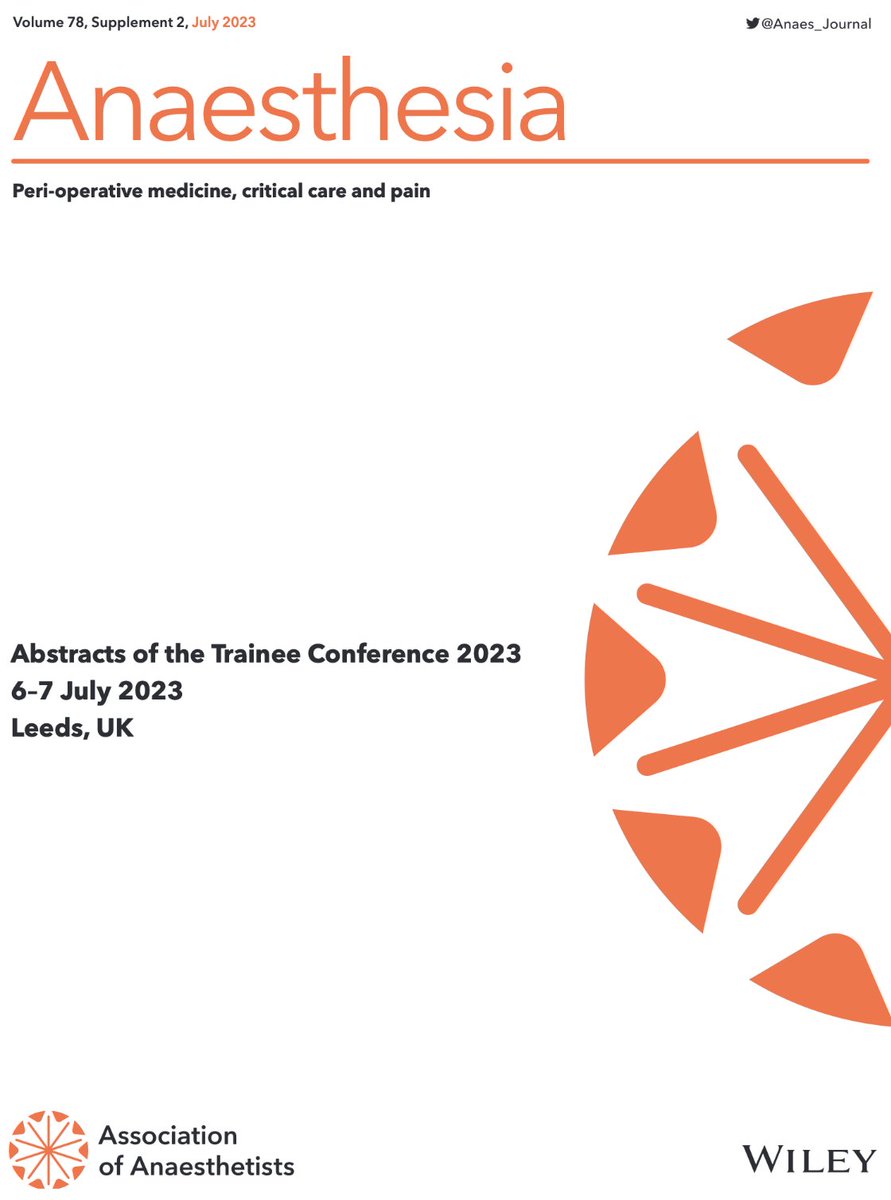 The abstracts from Trainee Conference 2023 have now been published in @Anaes_Journal Free to access here 👉ow.ly/uzZY50P4OCP #TC2023