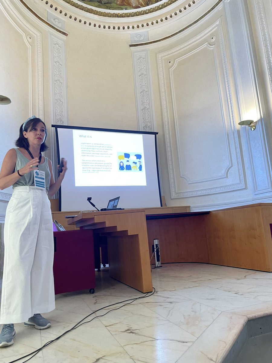 Super interesting research on AI and its impact on deliberation <a href="/illial/">Laura Illia</a> #EGOS23 #SWG05